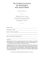 Assessment Log and Developmental Progress Charts Preschoolers with Special Needs (CCPSN)