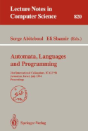 Automata, Languages, and Programming: 21st International Colloquium, Icalp '94, Jerusalem, Israel, July 11-14, 1994. Proceedings