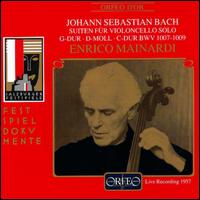 Bach: Cello Suites 1 - 3 - Enrico Mainardi (cello)