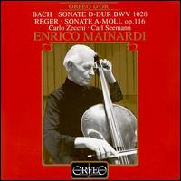 Bach: Sonate D-Dur BWV 1028; Reger: Sonata A-Moll op. 116 - Carl Seemann (piano); Enrico Mainardi (cello)