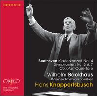 Beethoven: Klavierkonzert No. 4; Symphonien Nos. 3 & 7; Coriolan Ouvertre - Wilhelm Backhaus (piano); Wiener Philharmoniker; Hans Knappertsbusch (conductor)