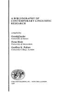Bibliography of Contemporary Linguistic Research - Gazdar, Gerald (Editor), and etc. (Editor)