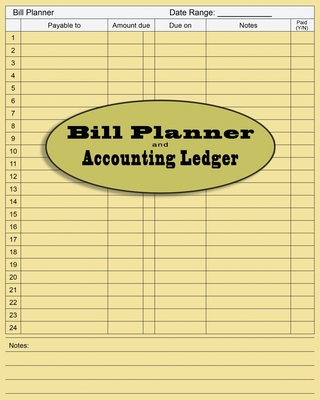 Bill Accounting Ledger Book Paper: Accounting ledger book - general ledger accounting book - monthly bookkeeping record book - Keeping, Leo R