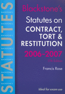 Blackstone's Statutes: Contract, Tort and Restitution