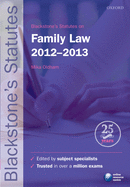 Blackstone's Statutes on Family Law 2012-2013
