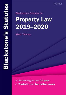 Blackstone's Statutes on Property Law 2019-2020 - Thomas, Meryl