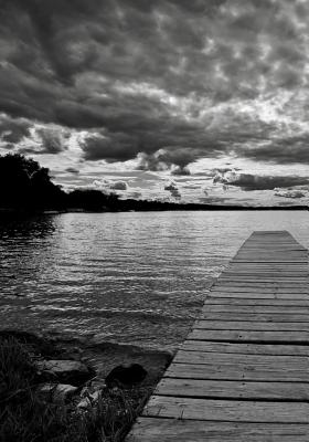 Blank Lined Writing Journal: Featuring Photographic Cover of a Beautiful Landscape with a Dark Wooden Pier on a Small Lake with Dramatic Clouds - Williams, Arisa, and Brainstorm Journals