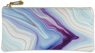 Blue Agate Pencil Pouch (Accessories Case, Faux Leather)