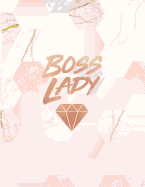 Boss Lady: Marble and Rose Gold Notebook College Ruled Journal for Women 8.5 X 11 - A4 Size