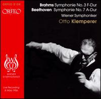 Brahms: Symphony No. 3; Beethoven: Symphony No. 7 - Wiener Symphoniker; Otto Klemperer (conductor)