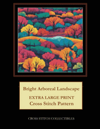 Bright Arboreal Landscape: Extra Large Print Cross Stitch Pattern