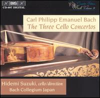 C.P.E. Bach: The 3 Cello Concertos - Bach Collegium Japan (chamber ensemble); Hidemi Suzuki (cello); Hidemi Suzuki (conductor)