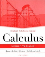 Calculus: Student Solutions Manual: Single Variable
