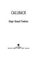 Callback - Friedman, Ginger