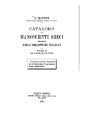 Catalogo Di Manoscritti Greci Esistenti Nelle Biblioteche Italiane - Volume II