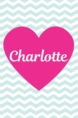 Charlotte: Personalized Name Blue and White Chevron Zigzag Pattern Composition Notebook Journal for Girls and Women - Books, Ajw