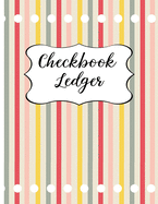 Checkbook Ledger: Checkbook Debit Card Register for Checking Accounts & Personal Budgeting with 6 Column Payment Record and 4-Year At-A-Glance Calendar - Alternating Gray and White Lines Stripes