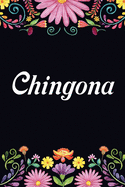 Chingona Journal: Watercolor Floral Notebook, 120 pages, Blank Lined, 6x9 Inches