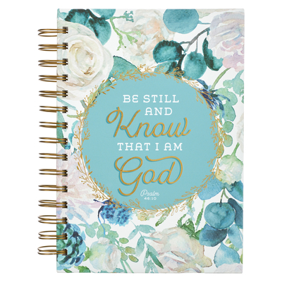 Christian Art Gifts Inspirational Spiral Journal Lined Notebook for Women Be Still and Know Ps. 46:10 Teal 192 Ruled Pages, Large Wire Bound Hardcover - Christian Art Gifts (Creator)