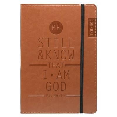 Christian Art Gifts Tan Faux Leather Journal, Be Still and Know - Psalm 46:10, Flexcover Inspirational Notebook W/Elastic Closure 160 Lined Pages W/Scripture, 5.8 X 8.5 Inches - Christian Art Gifts (Creator)