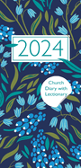 Church Pocket Book and Diary 2024 Navy Floral