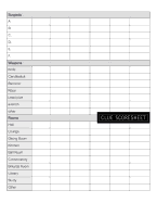 Clue Scoresheet: Classic Score Record Sheet or Scoring Players Game Level Keeper Book Helps You Solve Your Favorite Detective Mystery Games