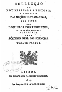 Collecao de Noticias Para a Historia E Geografia Das Naes Ultramarinas