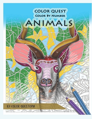 Color Quest Color by Number Animals: Jumbo Adult Coloring Book for Stress Relief - Color Questopia