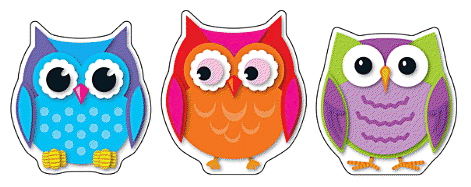 Colorful Owls Cut-Outs