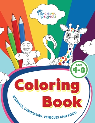 Coloring Book: Fun Travel Games for Kids Ages 4-8 - Engaging Activities for Road Trips, Air Travel for kids and boys. Animals, dinosaurs, vehicles, food: Amazing coloring book for kids 4-8 - Gaynutdinova, Elina