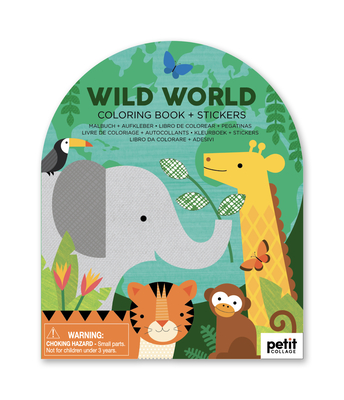 Coloring Book with Stickers Wild World - Petit Collage