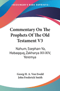 Commentary On The Prophets Of The Old Testament V3: Nahum, Ssephan-Ya, Habaqquq, Zakharya XII-XIV, Yeremya