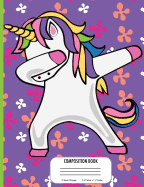 Composition Book: Dabbing Unicorn Rainbow Composition Book - Wide Ruled Notebook - 9.75" x 7.5"