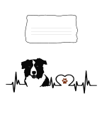 Composition Notebook: Border Collie Heartbeat EKG Heart Line