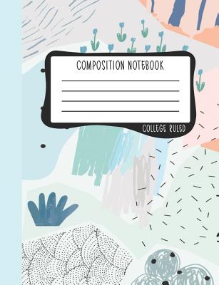 Composition Notebook: College Ruled: 100+ Lined Pages Writing Journal: Modern Abstract in Mint & Coral 0953 - June & Lucy