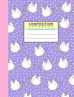Composition Notebook: Cute Unicorn Blank Lined Journal Writing Notes for Students School Supplies Study Writing Workbook - Prints, Willie