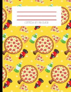 Composition Notebook: Pizza Party Soda Cola Lime Soda Pepperoni Pizza Hipster Yellow Polka Dot Journal and Notebook