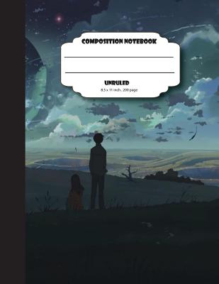 Composition notebook unruled 200 pages, 8.5 x 11 inch, Anime cartoon: Large composition book journal for school student/teacher/office - Library, Bb Book