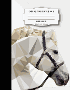 Composition Notebook Wide Ruled 8.5 X 11 Inch 200 Page, Geometric White Horse: Large Composition Book Journal for School Student/Teacher/Office