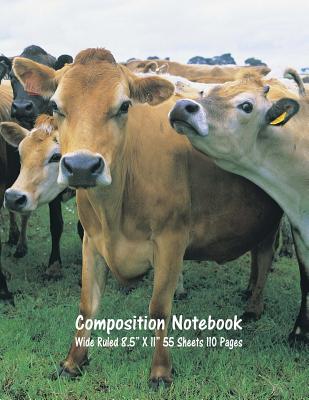 Composition Notebook: Wide Ruled Cow Farm Bull Bovine Cattle Cute Composition Notebook, Girl Boy School Notebook, College Notebooks, Composition Book, 8.5" x 11" - Notebook, Majestical