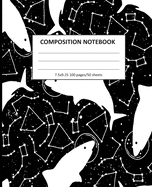 Composition Notebook: Wide Ruled Line Class Notebook, School Notebook, Homes School Notebook, Gift for Kids, Students, Teens, 7.5 x 9.25 inches, Shark Notebook