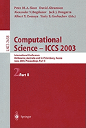 Computational Science - Iccs 2003: International Conference, Melbourne, Australia and St. Petersburg, Russia, June 2-4, 2003. Proceedings, Part II
