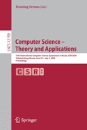 Computer Science - Theory and Applications: 15th International Computer Science Symposium in Russia, Csr 2020, Yekaterinburg, Russia, June 29 - July 3, 2020, Proceedings