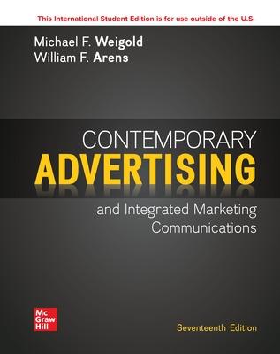 Contemporary Advertising ISE - Weigold, Michael, and Arens, William, and Arens, Christian