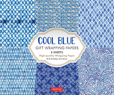 Cool Blue Gift Wrapping Papers: 6 Sheets of High-Quality 24 X 18 Inch Wrapping Paper