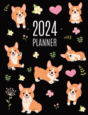 Corgi Planner 2024: Daily Organizer: January-December (12 Months) Beautiful Agenda with Adorable Dogs - Press, Happy Oak Tree