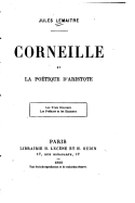 Corneille et La potique d'Aristote