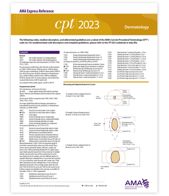 CPT 2023 Express Reference Coding Card: Dermatology - American Medical Association