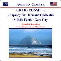 Craig Russell: Rhapsody for Horn and Orchestra; Middle Earth; Gate City - Richard Todd (french horn); San Luis Obispo Symphony; Michael Nowak (conductor)