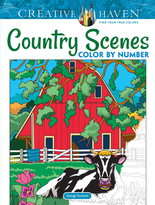 Creative Haven Country Scenes Color by Number Coloring Book - Toufexis, George